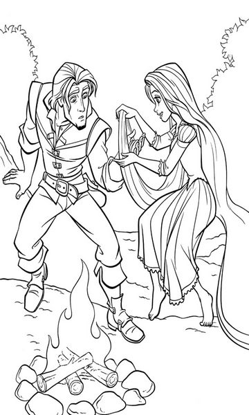 kolorowanka Zaplątani do wydruku malowanka coloring page Tangled Roszpunka i Flynn nr 26